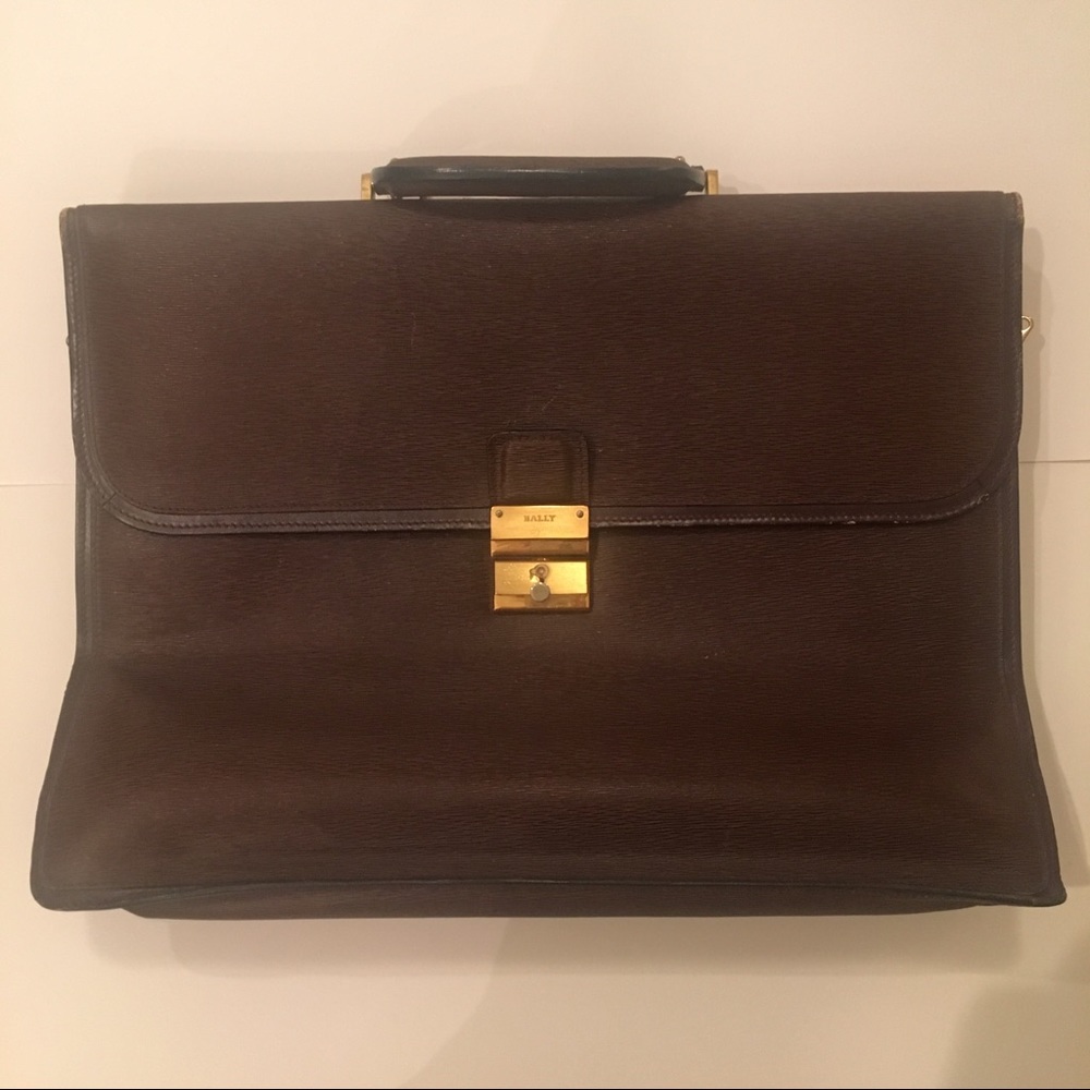 Vintage Bally Brown leather Briefcase